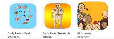 Body Parts Basic , Internal , Buggy World and Kidz Learn